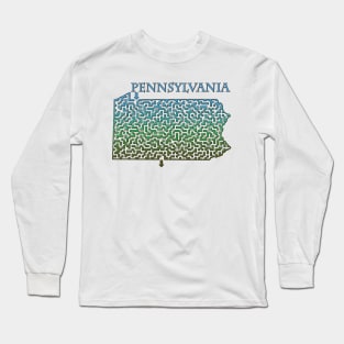 State of Pennsylvania Colorful Maze Long Sleeve T-Shirt